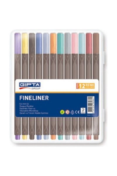 Gıpta Fineliner Felt Tip Pen 0.4 Mm Triangle 12 Colors 4-k606000-5001