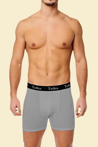 Tutku Ανδρικά σλιπ μπόξερ σε γκρι Lycra Elastane Long 6 Pack (μοντέλο No-0400)
