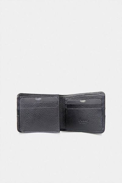 GUARD Striped Black Leather Wallet