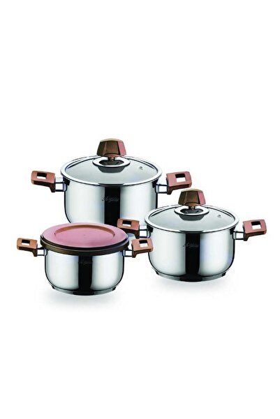 Aryıldız Piazza 3 Parça Tencere Set Gold