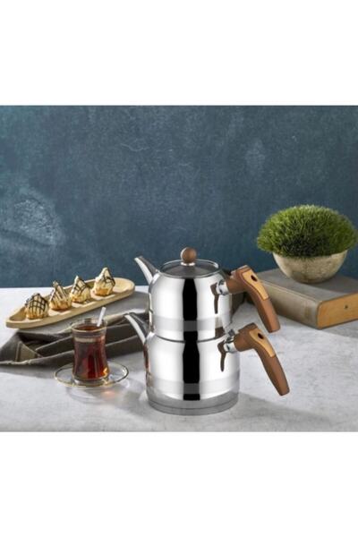 Kahramanlar Çelik Yağmur Midi Boy Çelik Çaydanlık Bakır
