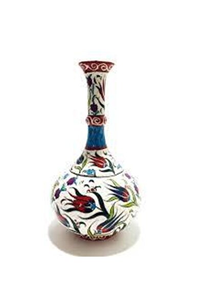 Sultan Çini -30 Cm Çini El Emeği Samur Desen Sümbül Vazo