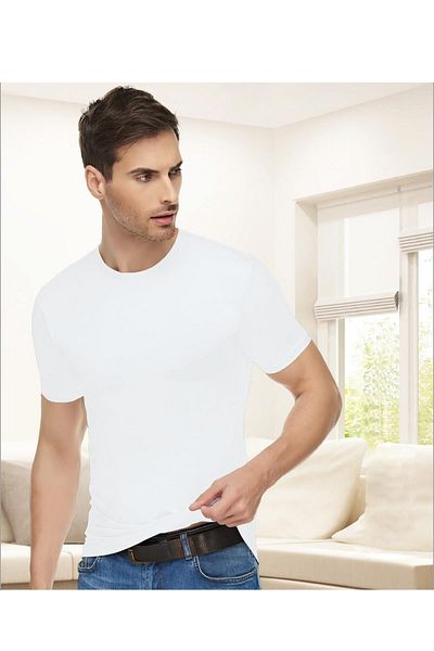 Tutku Elit Pachet de 2 cămașă de corp (tricou) pentru bărbați, din bumbac pieptănat, elastan, cu gât cu jumătate de mânecă