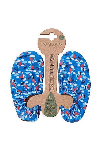 No Gossip Nogossip Blue Children's Ship Sea Pool Booties - 193501