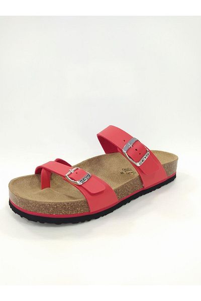 Ceyo 9910z34 Women's Leather Slippers - Thumb Flops, Cork Sole