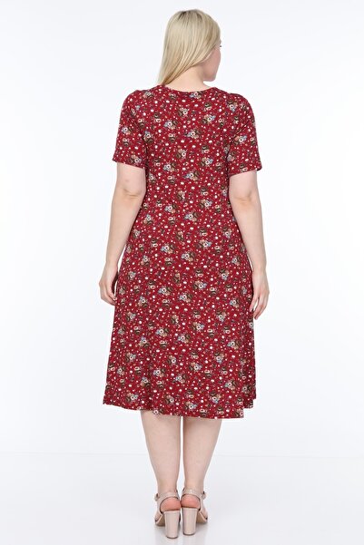 SENTEX Short Sleeve Print Wide Dress