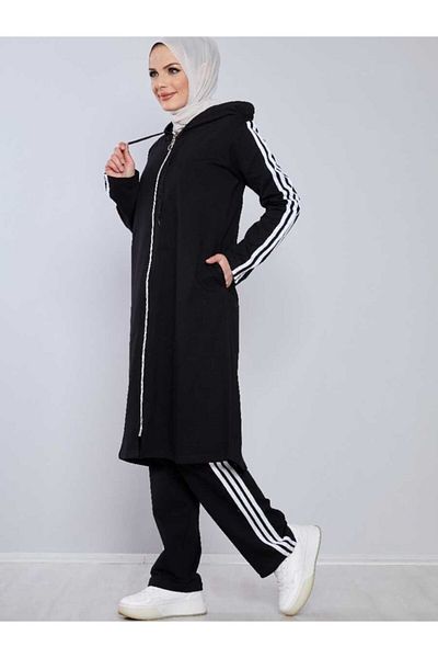 BURCU TESETTÜR Front Zipper Hijab Tracksuit Set Trn1018