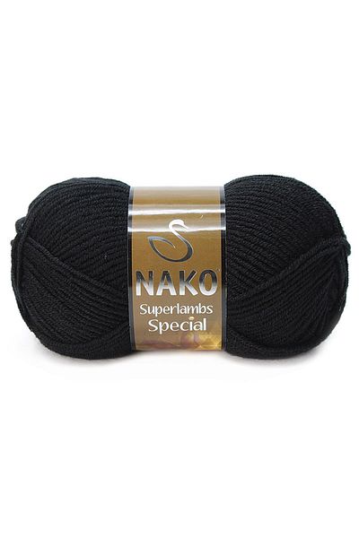 NAKO 1 Piece Superlambs Special 217 Black Colored Hand Knitting Thread