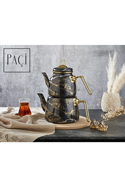 Paçi وعاء شاي منقوش بالمينا من Elite Class باللون الأصفر