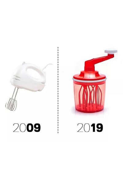 Tupperware Fast Chef Red Whisk Mixer Hsgl
