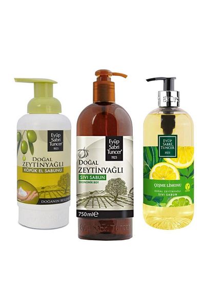 Eyüp Sabri Tuncer Super Set of 3 (Foam Soap + Natural Olive Oil Soap + Fountain Lemon)