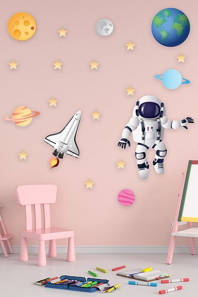 Tilki Dünyası Astronaut in Space Space Shuttle Planets And Stars