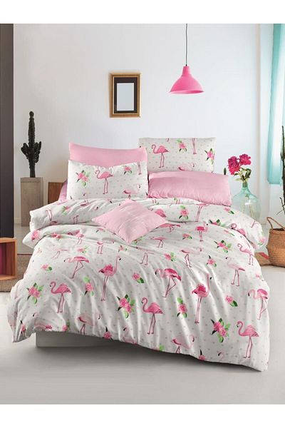 The Fabric Flamingo Single Duvet Cover Set