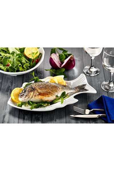 Evren Fish Patterned Serving Plate Thermo Melamine