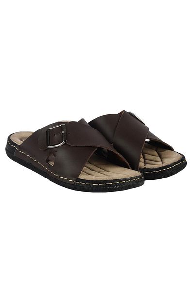 Apella Men's Brown Casual Slippers