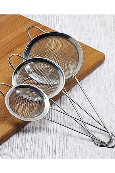 Enfa Metal Stainless Strainer Set of 3