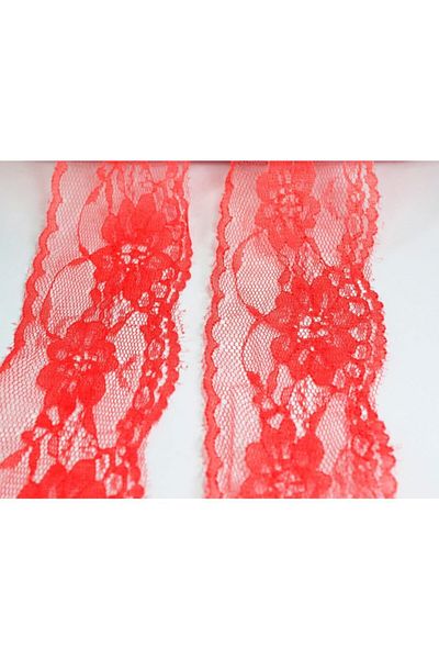 tuhafiyecimiz 5cm Pomegranate Flower Nylon Lace 5 Meter Ball - (730)