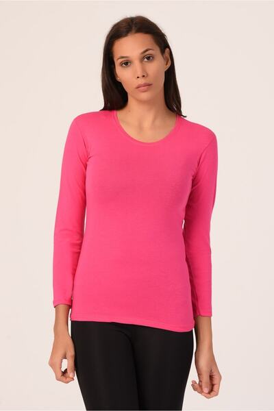 DISENTIS MODEST Fuchsia Viskoza Body - Okrugli izrez i dugi rukavi