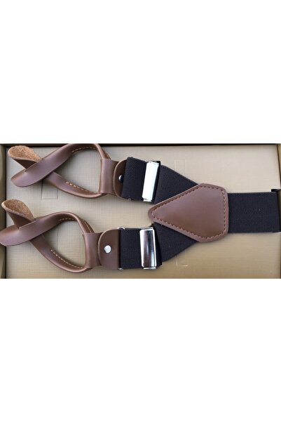 KemerSepeti Kahverengi Düğmeli Pantolon Askısı