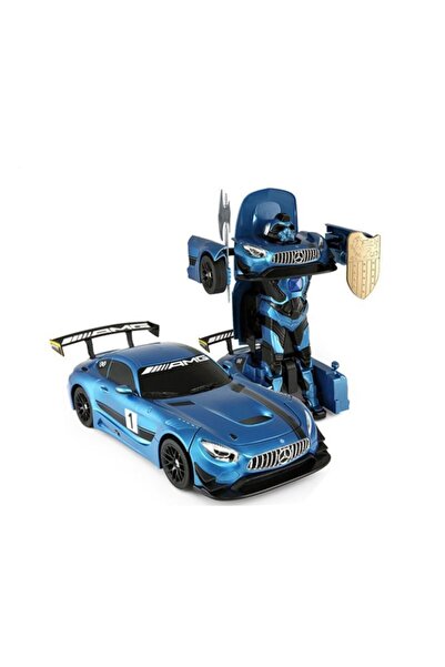 Genel Markalar Mercedes Benz Amg Gt3 Dönüşebilen Robot ve Sesli Işıklı Uzaktan Kumandalı Oyuncak Araba