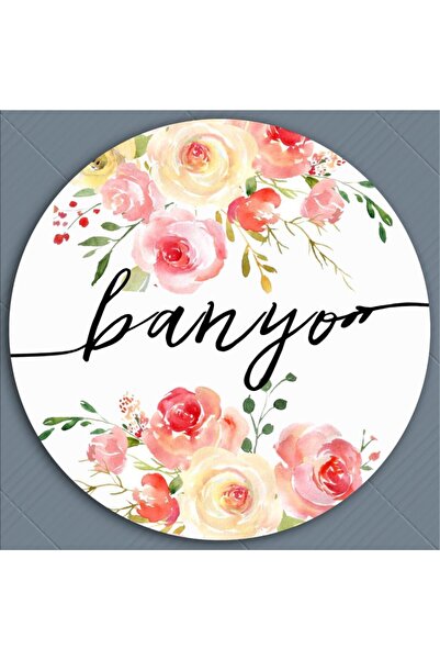 Kabajur Διακοσμητικό σήμα καθοδήγησης για πόρτα μπάνιου με λουλούδια