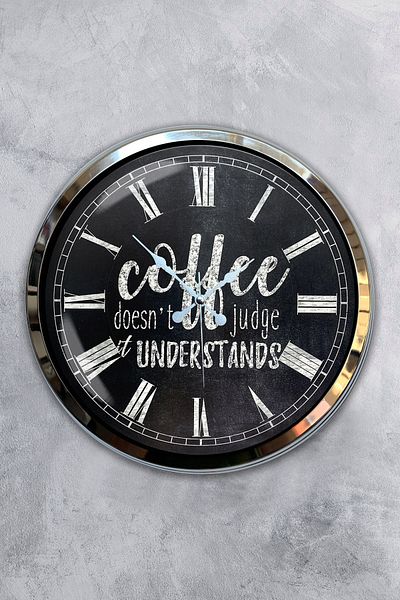 Kasva Concept Gift 40 Cm Chrome Metal Cafe Wall Clock