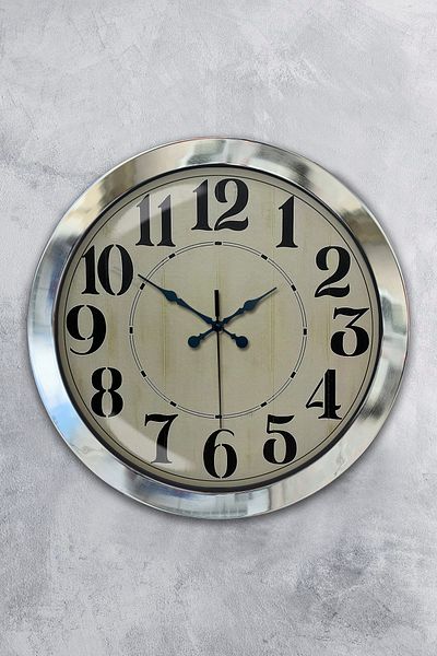 Kasva Concept Gift 36 cm Chrome Metal Retro Wall Clock