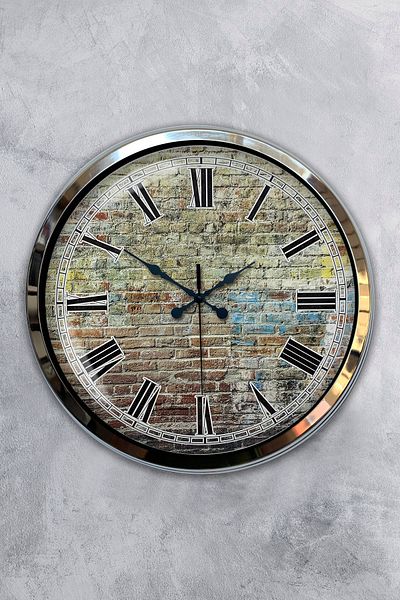Kasva Concept Δώρο ρολόι τοίχου 40 εκ. Chrome Metal Vintage