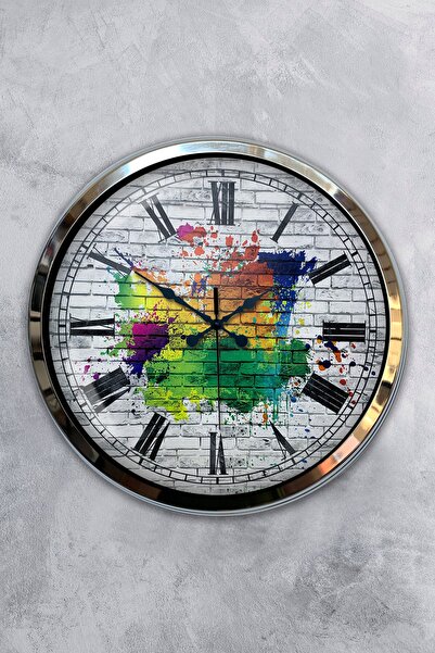 Kasva Concept هدية ساعة حائط معدنية ملكية من الكروم مقاس 40 سم