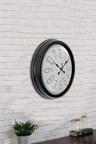 Kasva Concept Gift 40 cm Black Metal Classic Wall Clock