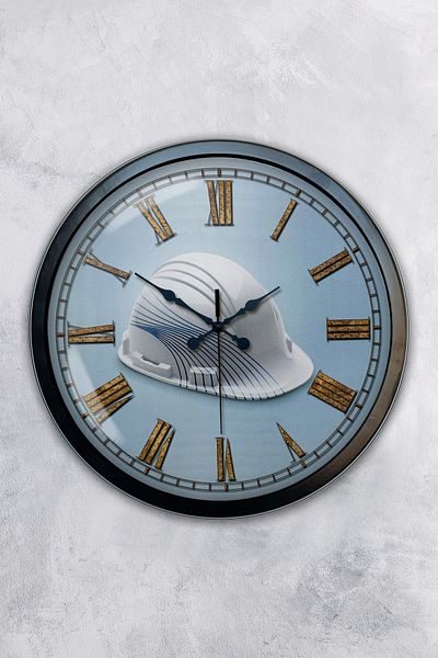Kasva Concept Gift 40 cm Black Metal Construction Wall Clock