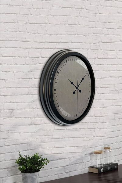 Kasva Concept Gift 40 cm Black Metal Decorative Wall Clock