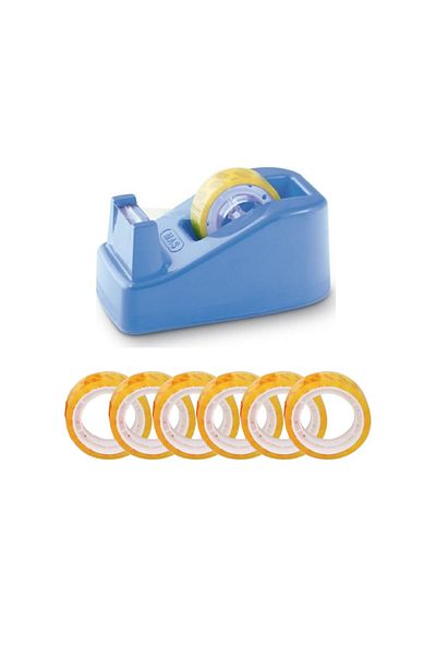 Mas 640 Fiesta Tape Cutter 20 Mt- 6 Pieces of Tape Baby Blue