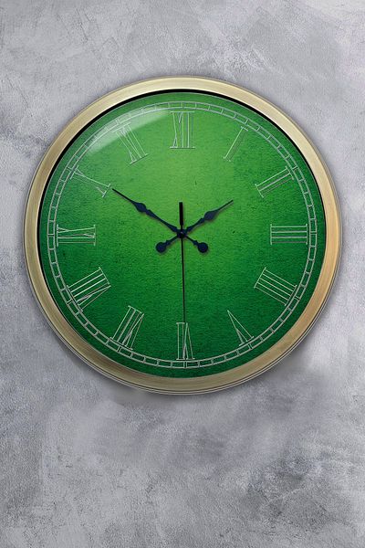 Kasva Concept Gift 40 cm Antique Metal Green Wall Clock