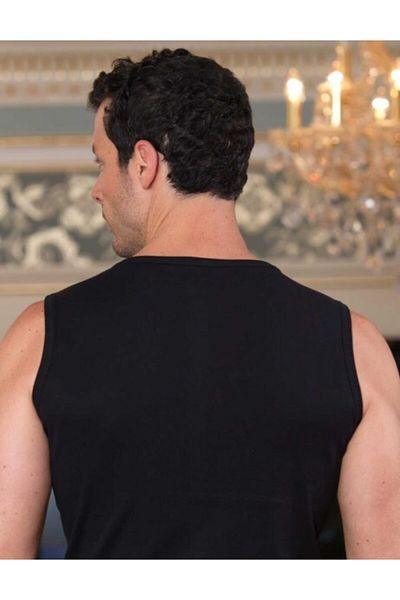 Şahinler Men's Athlete's Bodysuit - Pack of 3, Flexible Black Rib, 100% Cotton