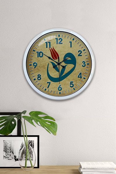 Kasva Concept Gift 40 cm White Metal Vav Wall Clock