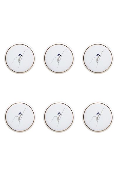 Porland Botanical Pattern Flat Plate 21cm Set of 6