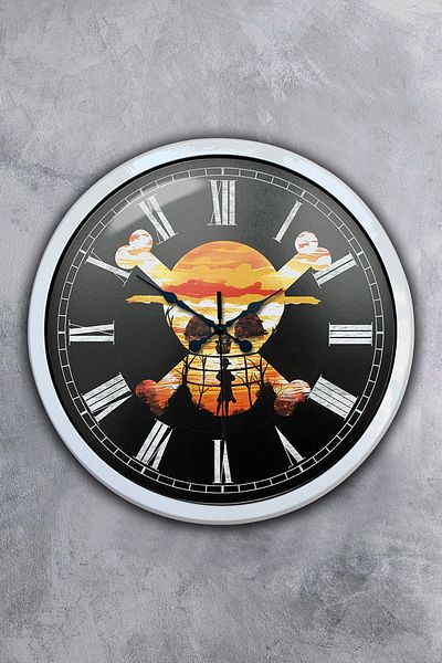 Kasva Concept Gift 40 cm White Metal Pirate Wall Clock