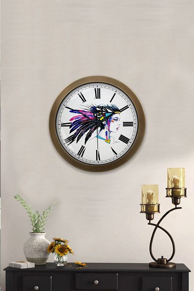 Kasva Concept 36 cm Tumbled Metal Art Work Wall Clock