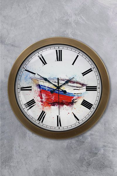 Kasva Concept Gift 36 cm Antique Metal Boat Wall Clock