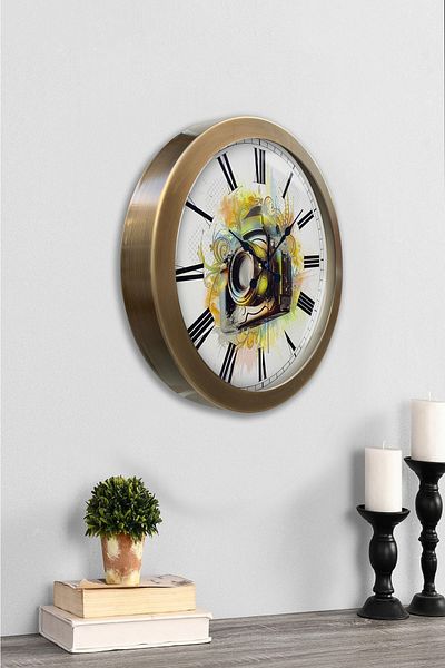 Kasva Concept Gift 36 cm Antique Metal Photo Wall Clock