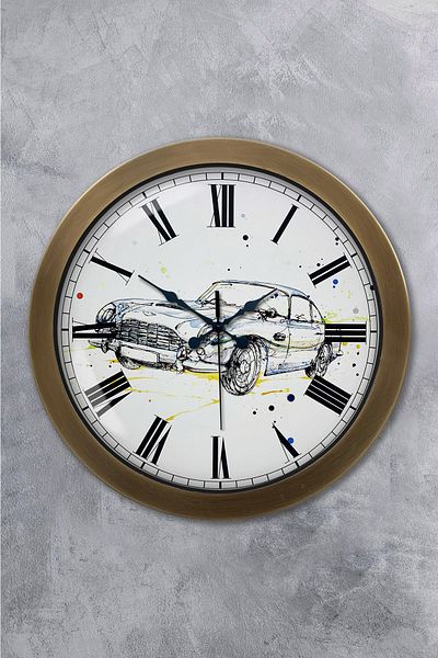 Kasva Concept 36 cm Tumbled Metal Car Wall Clock