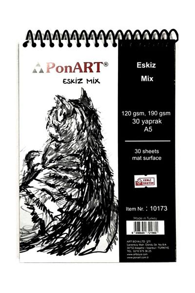 Ponart Sketch Mix Block Spiral Notebook