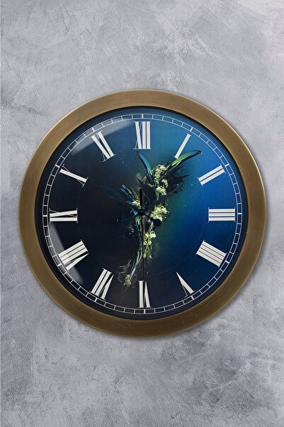 Platin Saat هدية ساعة حائط بتصميم معدني عتيق مقاس 36 سم