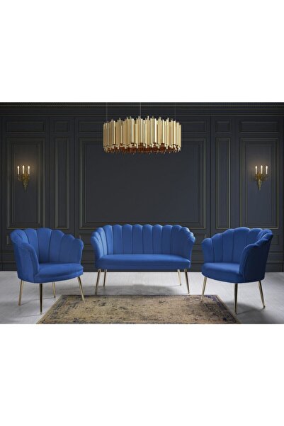 Kaseria Kurumsal Papatya Çay Seti Koltuk Takımı Metal Ayak Şık Görünüm 2+1+1