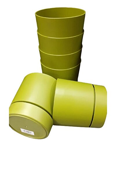 Karasu plastık 6 Adet 9 Cm Yeşil Begonya Saksı