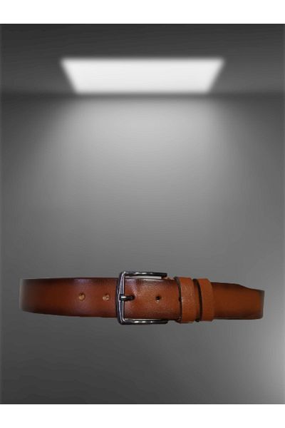 Realreather Мъжки кафяв колан от естествена кожа