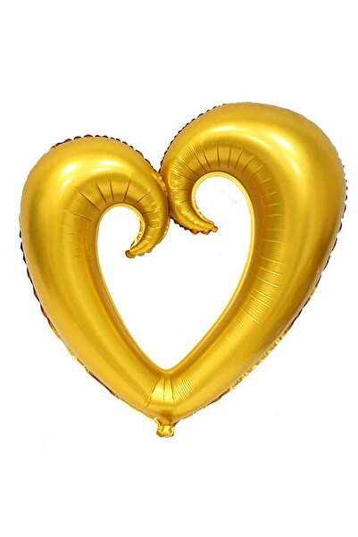 Gold Kalp Folyo Balon Ortası Boş 40'' 100 Cm