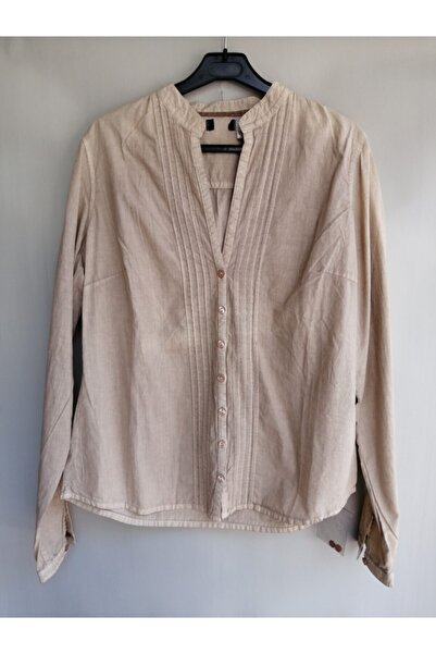 Butik Tülin Kadın Taş Otantik Pamuk Taşlama Gömlek