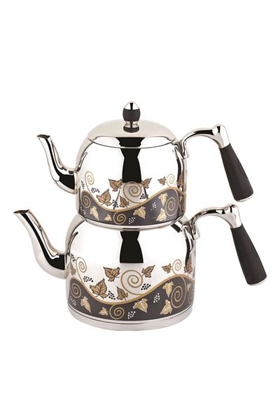 Özkent Armine Patterned Mini Teapot Black 2852